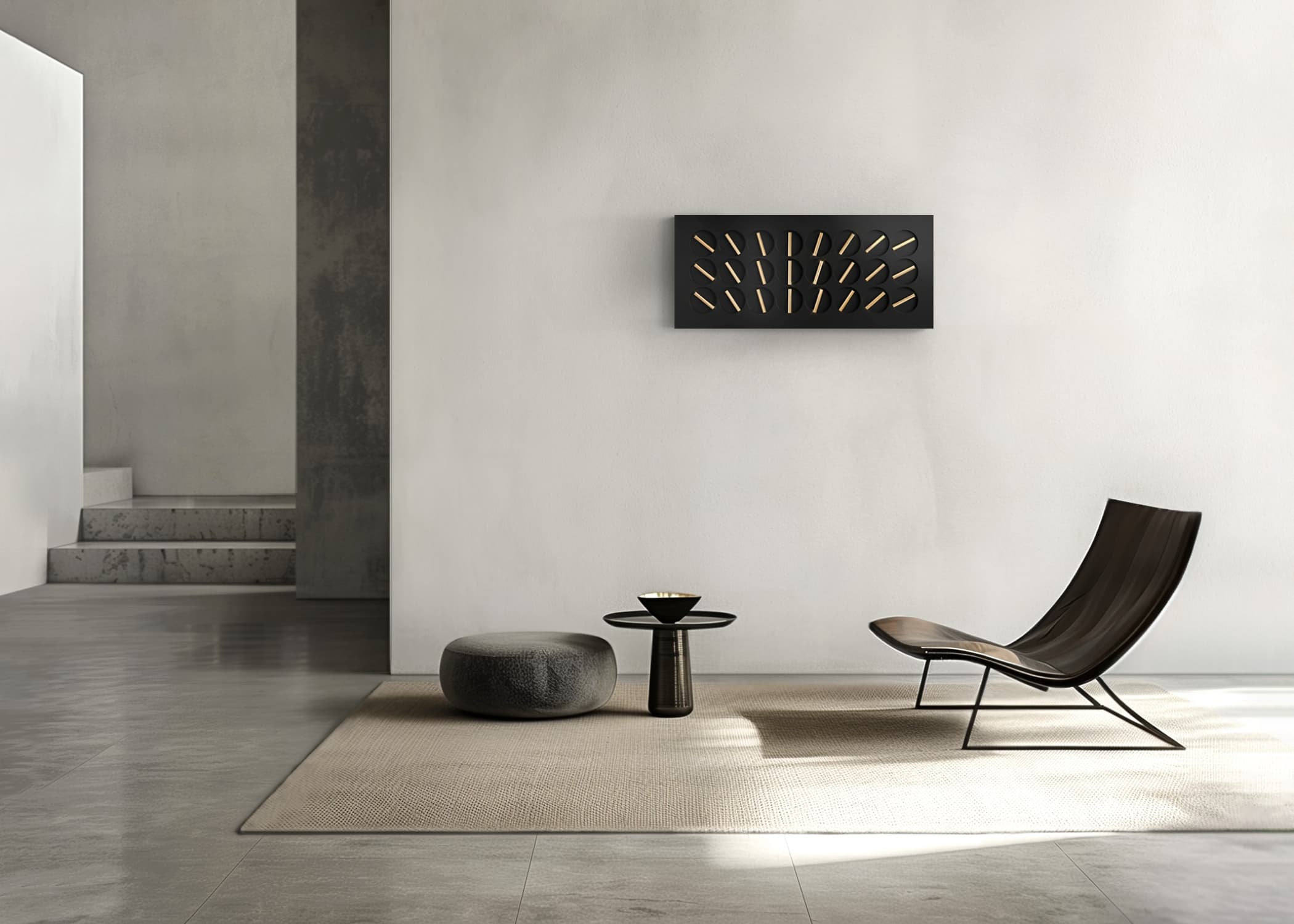 Clock24 Black Golden Hands